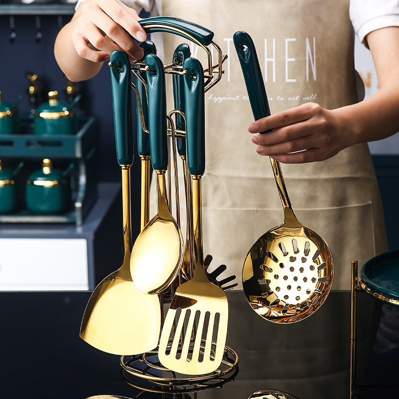 7 PCS Stainless Steel Silicone Cooking Set