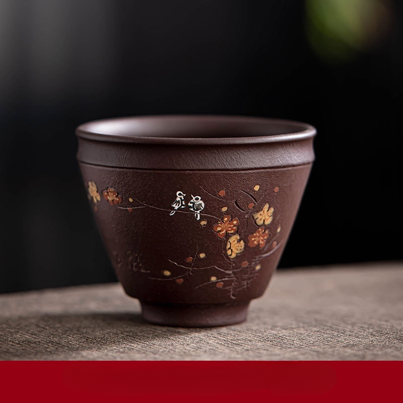 Yixing Purple Sand Pile Painting Personal Cup