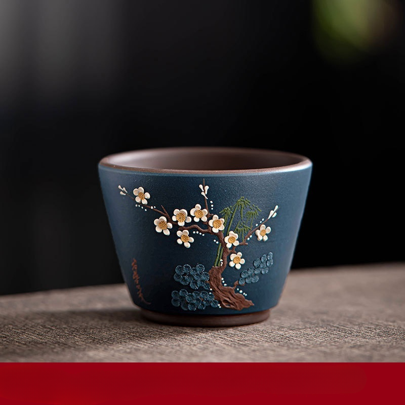 Yixing Purple Sand Pile Painting Personal Cup