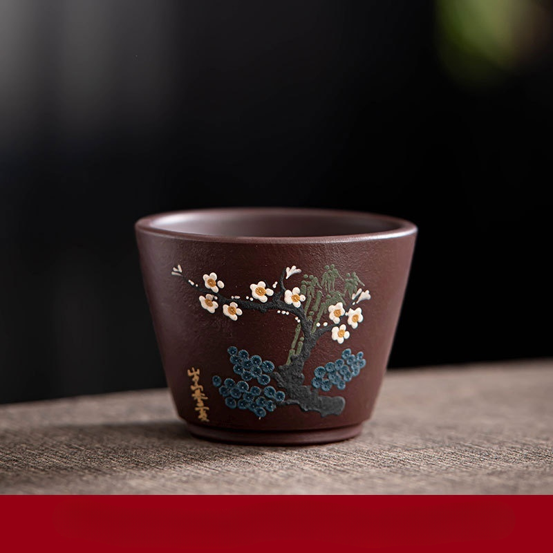 Yixing Purple Sand Pile Painting Personal Cup