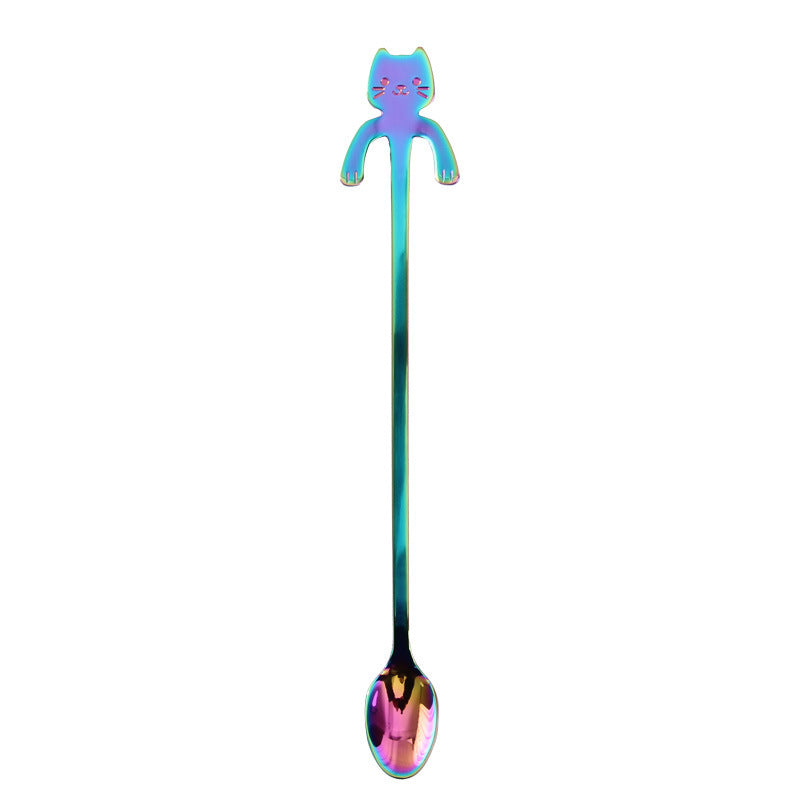 304 Stainless Steel Cartoon Cat Spoon