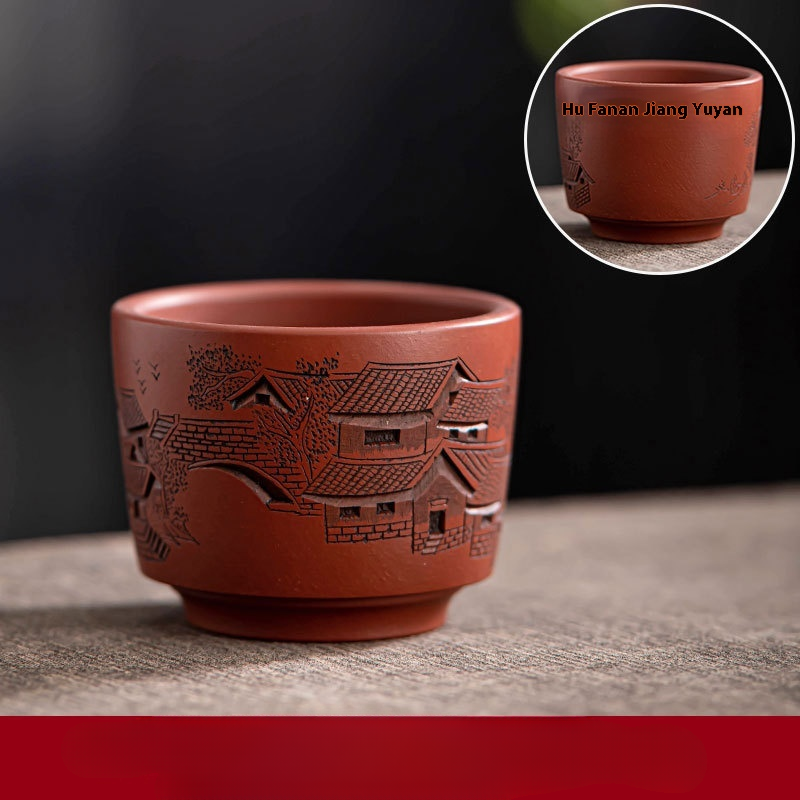 Yixing Purple Sand Pile Painting Personal Cup
