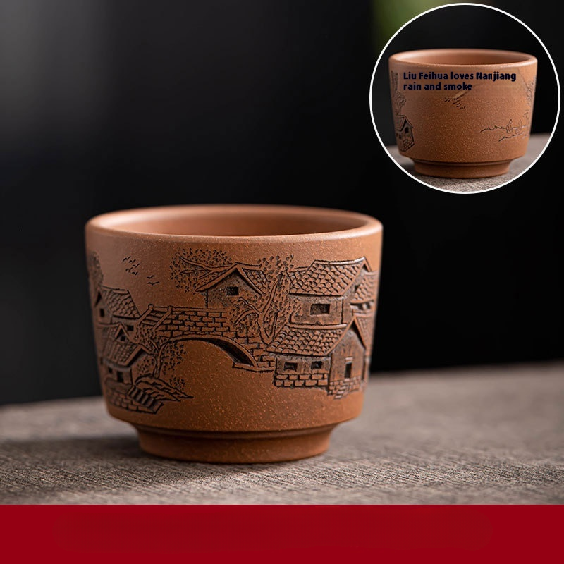Yixing Purple Sand Pile Painting Personal Cup