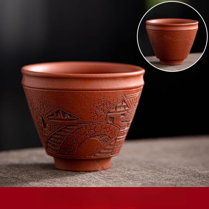 Yixing Purple Sand Pile Painting Personal Cup