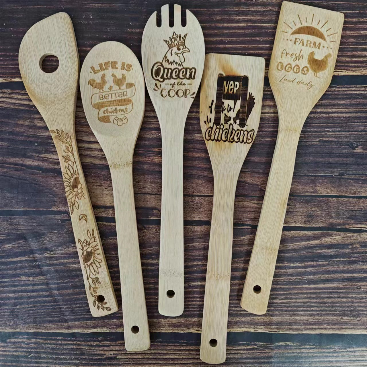 Bamboo shovel Five-piece Set