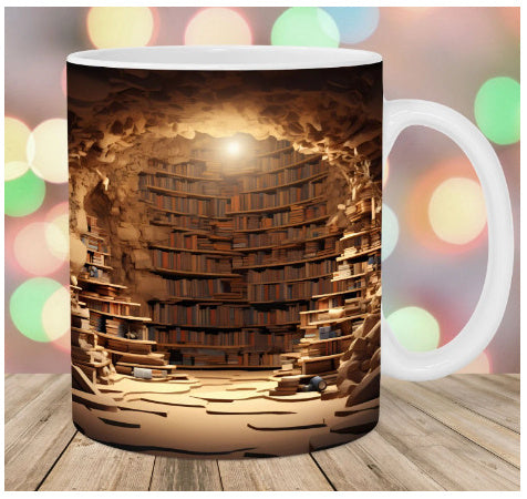 3D Bookshelf Mug