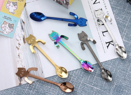 304 Stainless Steel Cartoon Cat Spoon