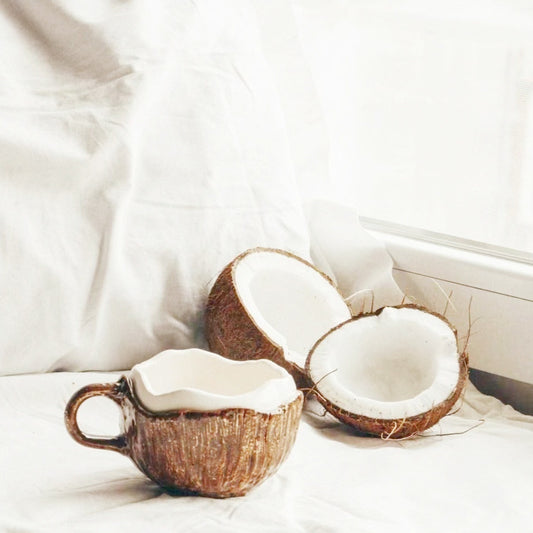 Vintage Hand-pinching  Ceramic Mark Coconut Cup